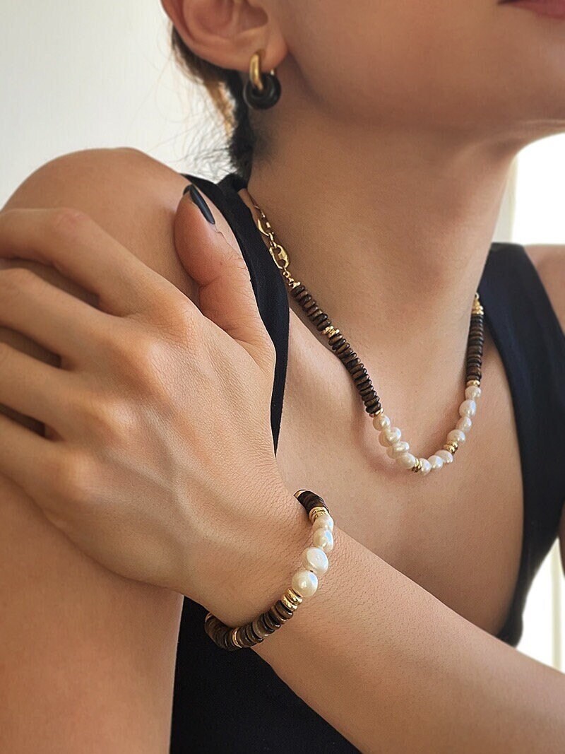 Armband Aus Natürlichem Halbedelstein Tigerauge Süßwasserperlen 18K Vergoldet Chakra Healing Crystals Personalisiert Natursteine Edelsteine Armband Aus Natürlichem Halbedelstein Tigerauge Süßwasserperlen 18K Vergoldet Chakra Healing Crystals Personalisiert Natursteine Edelsteine von SpringFoxHandMade