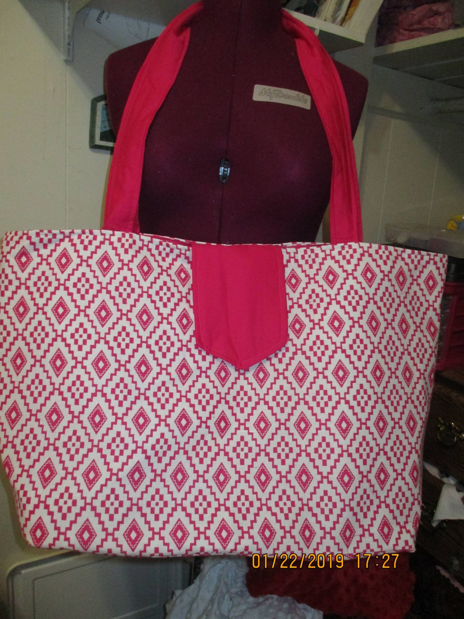 Oversize Beutel Oder Tasche. Strandtasche Rosa Und Weiß Oversize Beutel Oder Tasche. Strandtasche Rosa Und Weiß von SpringJunktion