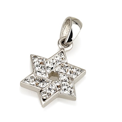 Star Of David Anhänger mit Weiß Edelstein & 925 Sterling Silber Halskette von SpringNahal