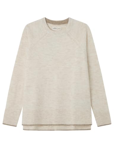 SPRINGFIELD Damen 1338703 Kontrastfarbener Pullover mit Rundhalsausschnitt, Elfenbein, S von Springfield