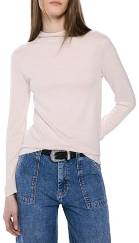 SPRINGFIELD Damen 1t.b.perchado Cuello Perkins Unterhemd, hellbrauner Maulwurf, X-Large von Springfield