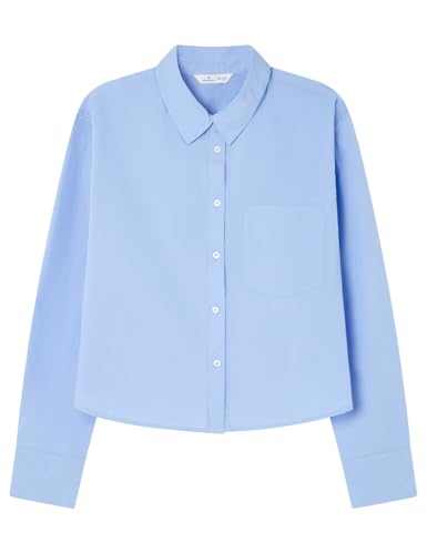 SPRINGFIELD Damen 3.g.m. Camisa Crop Popelin Hemd, Himmelblau, 40 von Springfield