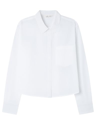 SPRINGFIELD Damen 3.g.m. Camisa Crop Popelin Hemd, weiß Standard, 44 von Springfield