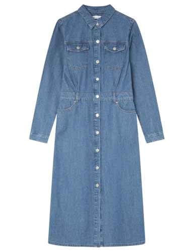 SPRINGFIELD Damen 3.g.m. Vestido Midi Ml Denim Moda Lässiges Kleid, Stahlblau, 36 von Springfield