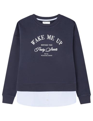 SPRINGFIELD Damen 3.t.a.Sudadera Wake Me Faldon Sweatshirt, Marineblau, 36 von Springfield