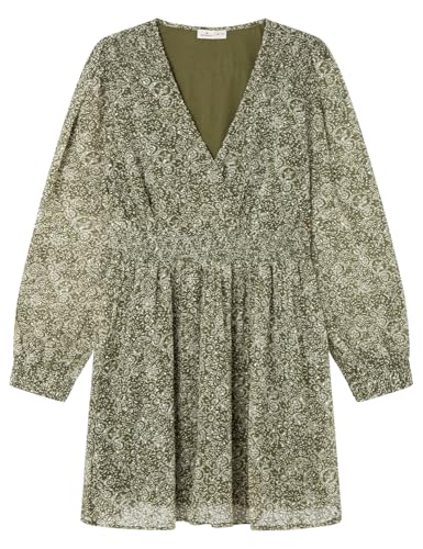 SPRINGFIELD Damen 5.t.m. Vestido Corto Ml Gasa Print Lässiges Kleid, Helles Kaki, 36 von Springfield