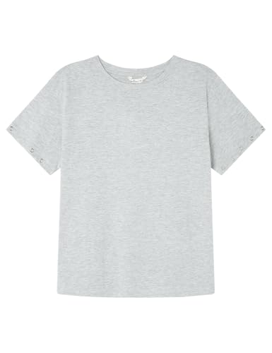 SPRINGFIELD Damen 5t.b.Camiseta Tachas Eyelet Unterhemd, Standard-Grau, Small von Springfield