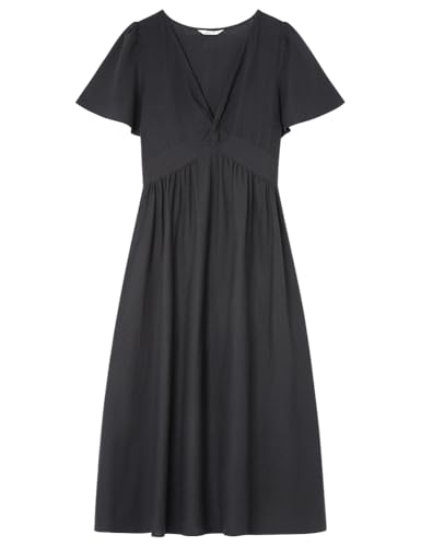 SPRINGFIELD Damen 7.Gym.a. Vestido Midi Mc Lino Nudo LISO Lässiges Kleid, Standardschwarz, 32 von Springfield