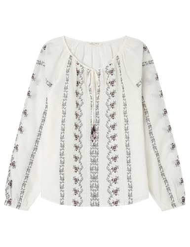 SPRINGFIELD Damen 7.g.m. Blusa Cruda Bordada Bluse, Braun Oxid, 40 SPRINGFIELD Damen 7.g.m. Blusa Cruda Bordada Bluse, Braun Oxid, 40 von Springfield