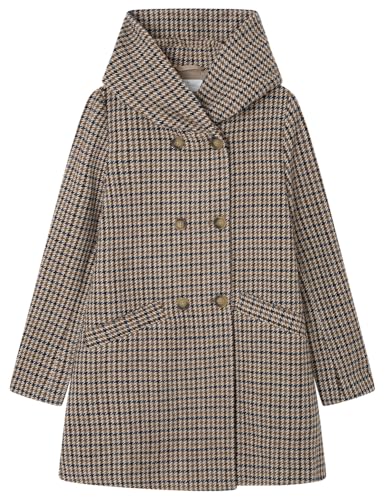 SPRINGFIELD Damen Abrigodepañoacuadrosconcapuchaybolsillosdeojal Karierter Kapuze mit Knöpfe, Braun Tupfen, 36 von Springfield