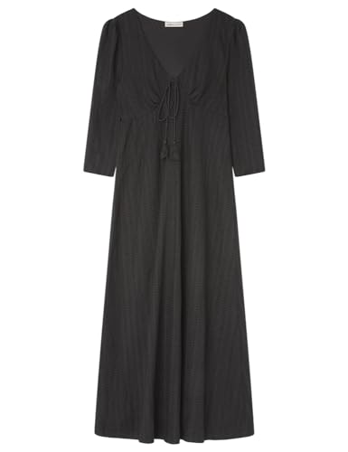 SPRINGFIELD Damen Black Crochet midi Dress Kleid, XS von Springfield