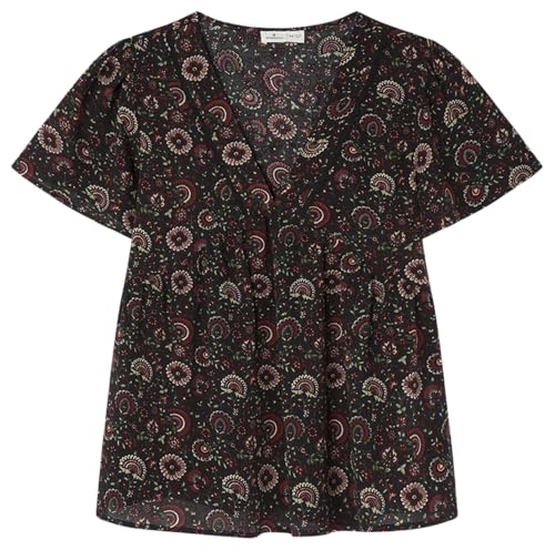 SPRINGFIELD Damen BlusaBambulaConEncajeYCuelloEnV.MangasAnchas Fließende Bluse mit Ausschnitt, Standardschwarz 6A, 38 SPRINGFIELD Damen BlusaBambulaConEncajeYCuelloEnV.MangasAnchas Fließende Bluse mit Ausschnitt, Standardschwarz 6A, 38 von Springfield
