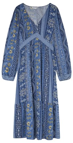 SPRINGFIELD Damen Borders midi Dress Kleid, Dark_Blue, 34 von Springfield
