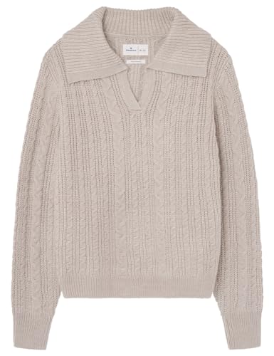 SPRINGFIELD Damen Cable Knit Jumper Polo-Pullover, White_Print, M SPRINGFIELD Damen Cable Knit Jumper Polo-Pullover, White_Print, M von Springfield