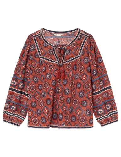 SPRINGFIELD Damen Camiseta Estampado, Canesú Y Mangas Con Volumen Florale Boho-Bluse, Standardwein, M von Springfield