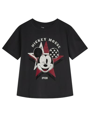SPRINGFIELD Damen CamisetaLicenciaMicket T-Shirt „Mickey Mouse“ USA, Anthrazit 4, XS von Springfield