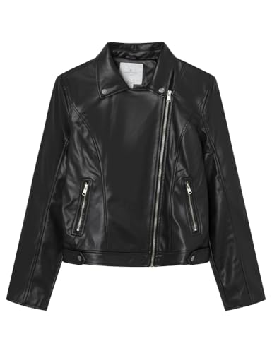 SPRINGFIELD Damen Chaquetamoteraajustadaconbolsillosdecremallerayforroconsolapaseneldobladillo Bikerjacke, Standardschwarz A, 40 von Springfield