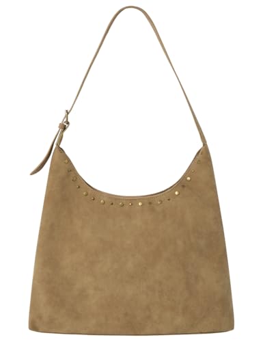 SPRINGFIELD Damen Fake Suede Beige Bag with Metal Trims Tasche aus Wildleder, braun von Springfield