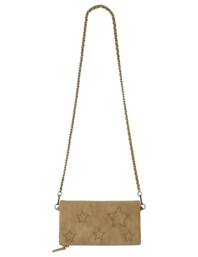 SPRINGFIELD Damen Fake Suede Shoulder Bag with Stars Tasche aus Wildleder, braun von Springfield