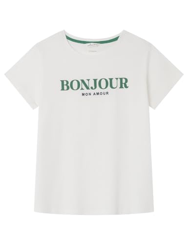 SPRINGFIELD Damen Frqs Camiseta Bonjour Unterhemd, weiß Standard, Medium von Springfield