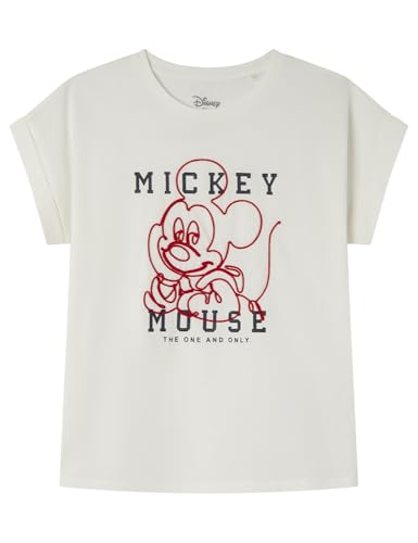 SPRINGFIELD Damen License Mickey Mouse Cordele T-Shirt Unterhemd, hautfarben, X-Large von Springfield