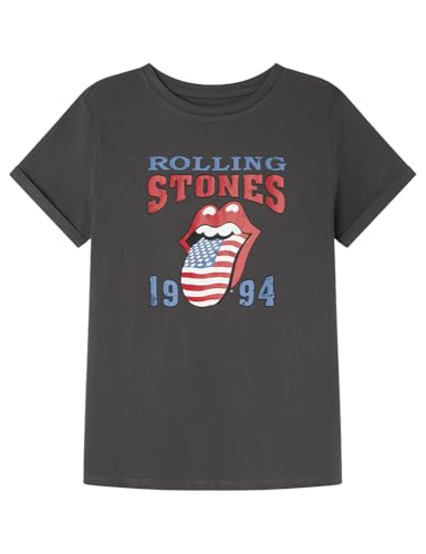 SPRINGFIELD Damen License Rolling Stones Short Sleeve T-Shirt kurzen Ärmeln, grau, X-Small SPRINGFIELD Damen License Rolling Stones Short Sleeve T-Shirt kurzen Ärmeln, grau, X-Small von Springfield