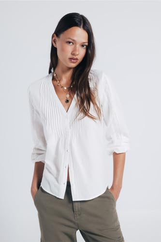 SPRINGFIELD Damen Long Blouse with Pintucks and Laces On Sleeves Bluse mit Langen Ärmeln, braun, 38 von Springfield
