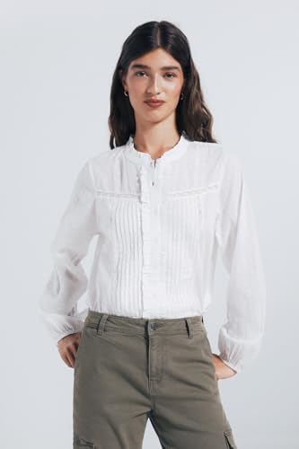 SPRINGFIELD Damen Long Sleeve Blouse with Pleats and Double Fabric Ruffles Bluse mit Langen Ärmeln, braun, 40 SPRINGFIELD Damen Long Sleeve Blouse with Pleats and Double Fabric Ruffles Bluse mit Langen Ärmeln, braun, 40 von Springfield