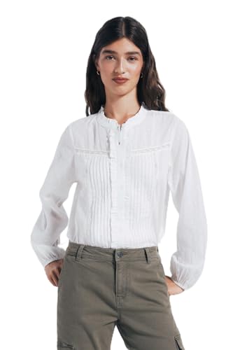 SPRINGFIELD Damen Long Sleeve Blouse with Pleats and Double Fabric Ruffles Bluse mit Langen Ärmeln, braun, 44 SPRINGFIELD Damen Long Sleeve Blouse with Pleats and Double Fabric Ruffles Bluse mit Langen Ärmeln, braun, 44 von Springfield