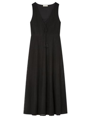 SPRINGFIELD Damen Midi Crochet Sleeve Less Black Dress with V Neck Kleid mit V-Ausschnitt, Schwarz, Small SPRINGFIELD Damen Midi Crochet Sleeve Less Black Dress with V Neck Kleid mit V-Ausschnitt, Schwarz, Small von Springfield
