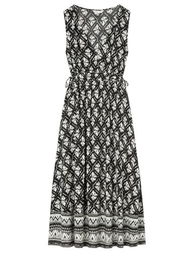 SPRINGFIELD Damen Midi Printed Wide Strap Dress with Border and Lurex-Kleid, Schwarz, 40 SPRINGFIELD Damen Midi Printed Wide Strap Dress with Border and Lurex-Kleid, Schwarz, 40 von Springfield