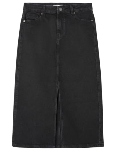 SPRINGFIELD Damen Faldavaqueramidiconaberturaenelbajo Midi-Jeansrock, Standardschwarz, 42 von Springfield