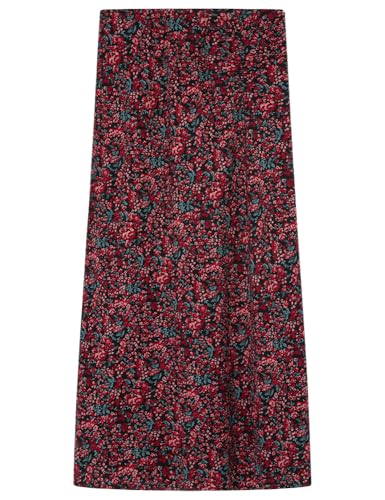 SPRINGFIELD Damen FaldaMidiEstampadaConElásticoInterior Midirock Print, Standardschwarz, 42 von Springfield