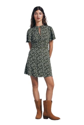 SPRINGFIELD Damen Short Dress with Cords Kleid mit Schnürung, kaki, 34 von Springfield