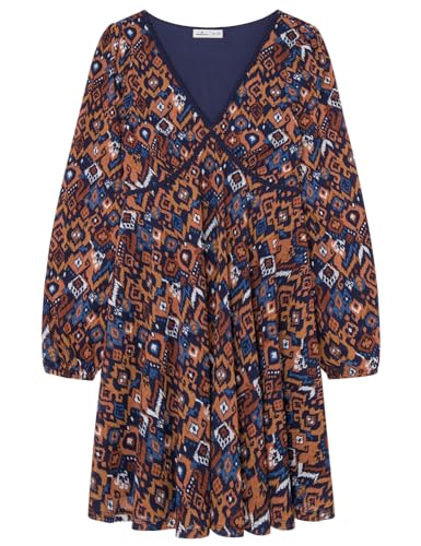 SPRINGFIELD Damen Short Ethnic Print Dress, Navy, L von Springfield