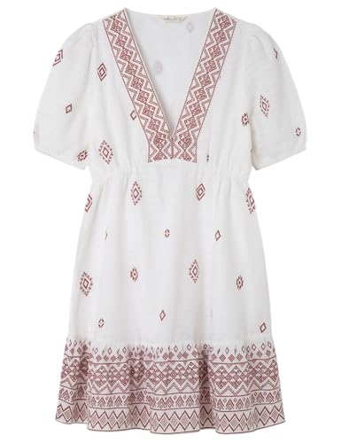 SPRINGFIELD Damen Short V Neck Fake Embroidery Dress Kleid mit V-Ausschnitt, rot, 40 von Springfield