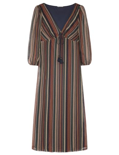 SPRINGFIELD Damen Striped Structured midi Dress Kleid, Dark_Khaki, M von Springfield