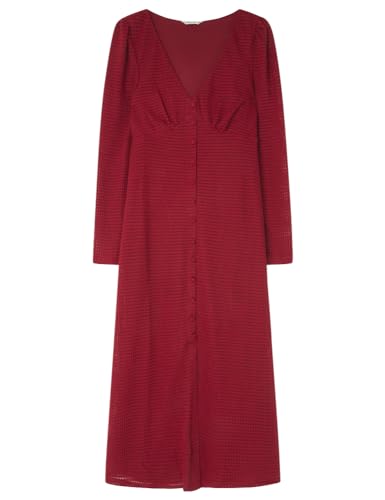 SPRINGFIELD Damen Structured midi Dress Kleid, Maroon, XL von Springfield