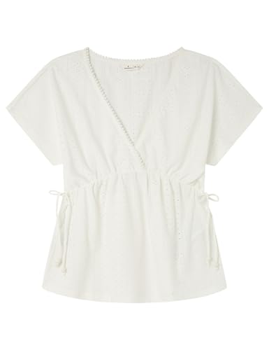 SPRINGFIELD Damen Swiss Embroidered V Neck Top T-Shirt mit V-Ausschnitt, beige, Large SPRINGFIELD Damen Swiss Embroidered V Neck Top T-Shirt mit V-Ausschnitt, beige, Large von Springfield