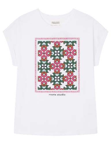 SPRINGFIELD Damen Camiseta Gráfica Roots Studio Unterhemd, White, M von Springfield