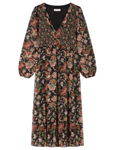 SPRINGFIELD Damen Vestido Midi Con Lúrex Y Tejido A Contraste Pecho. Cremallera Invisible En EL Interior. Kleid, Standardschwarz, 42 von Springfield