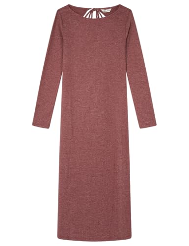SPRINGFIELD Damen Vestido Abertura Trasera Con Cordones midi mit Ausschnitt, Standardwein, XS von Springfield