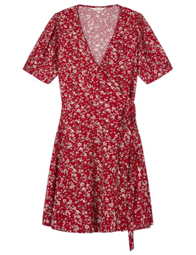 SPRINGFIELD Damen VestidoMiniConFaldaCruzadaFijaYCinturón Kleid kurz überkreuzt mit Print, Braun, Zucker, Braun 067, 34 von Springfield