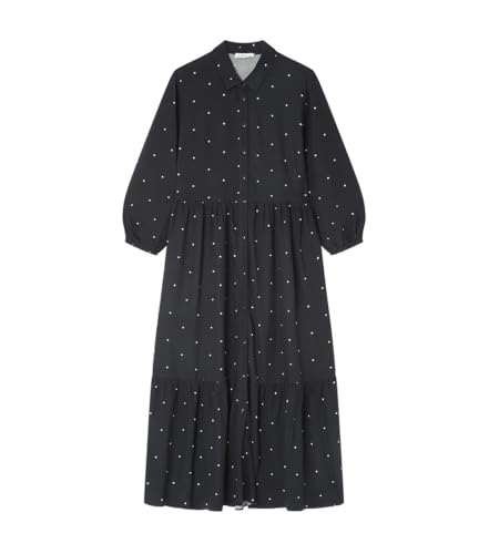 SPRINGFIELD Damen Vestidocamiseromididelunaresconmangas3/4 Kleid, Standardschwarz 4, 42 SPRINGFIELD Damen Vestidocamiseromididelunaresconmangas3/4 Kleid, Standardschwarz 4, 42 von Springfield