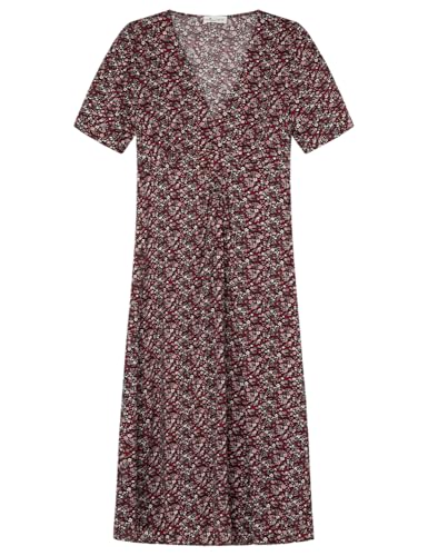 SPRINGFIELD Damen VestidoconcuelloenVmedio,botonesdelmismotejido,cremallerainvisibleybandaelástica Gerafftes, Print midi, Standardschwarz, 44 von Springfield