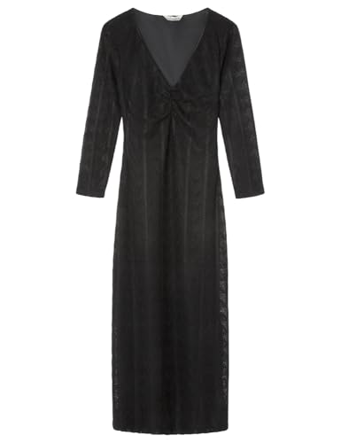 SPRINGFIELD Damen Vestidomidiconmanga3/4yfruncidoelásticoenelpecho midi mit Geraffter Struktur, Standardschwarz 7, XS SPRINGFIELD Damen Vestidomidiconmanga3/4yfruncidoelásticoenelpecho midi mit Geraffter Struktur, Standardschwarz 7, XS von Springfield