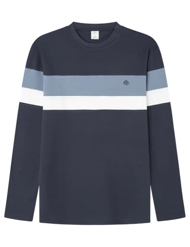 SPRINGFIELD Herren 3ba C S Camiseta Tricolor Unterhemd, dunkelblau, XL von Springfield