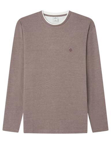 SPRINGFIELD Herren 3ba Camiseta Microraya Doble Unterhemd, Standardwein, L von Springfield