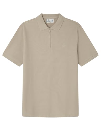SPRINGFIELD Herren 5da-Polo Daily Zip Poloshirt, hellbrauner Maulwurf, S SPRINGFIELD Herren 5da-Polo Daily Zip Poloshirt, hellbrauner Maulwurf, S von Springfield