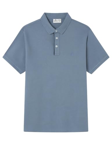 SPRINGFIELD Herren 5da-Polo Slim Contraste Poloshirt, Stahlblau, L von Springfield